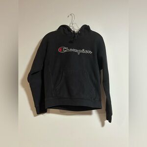 Champion Reverse Weave Black Hoodie Sweatshirt Small